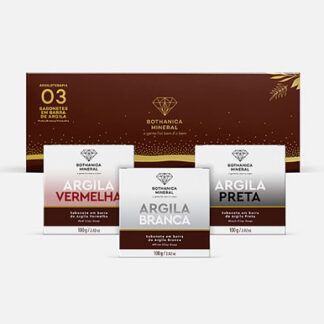 ESTOJO COM 3 SABONETES ARGILOTERAPIA
